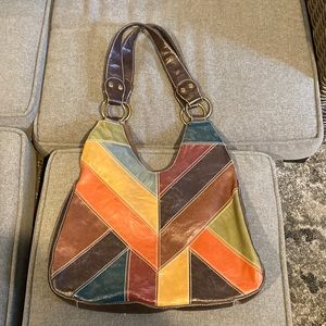 Multi-Colored Patch-Work 70s Retro-Look Purse